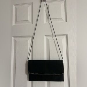 LaRegale Satan Black Evening Shoulder Handbags Clutch